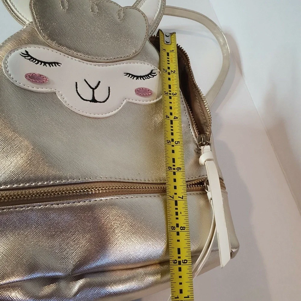 Under One Sky Gold‎ Lamb Backpack 8x9 Cute Girls Bag Sheep Animal School Sparkle